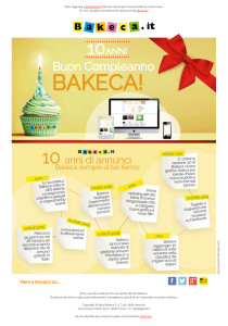 Newsletter Bakeca Giugno 2015 - Compleanno 10 anni